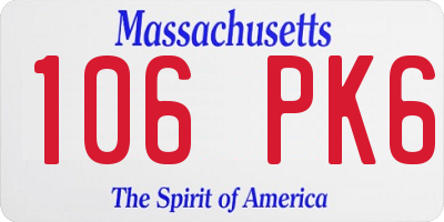 MA license plate 106PK6