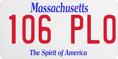 MA license plate 106PL0