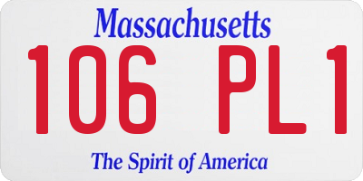 MA license plate 106PL1