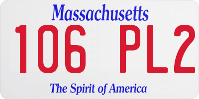 MA license plate 106PL2