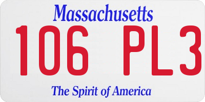 MA license plate 106PL3