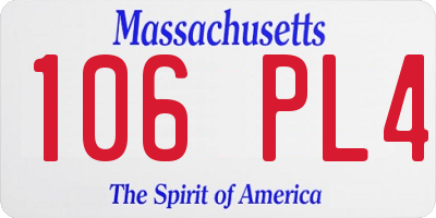 MA license plate 106PL4