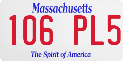 MA license plate 106PL5