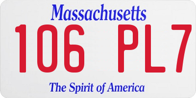 MA license plate 106PL7