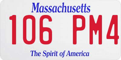 MA license plate 106PM4