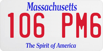 MA license plate 106PM6