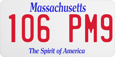 MA license plate 106PM9