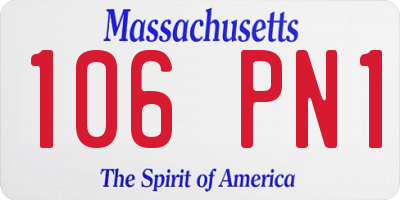 MA license plate 106PN1