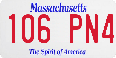 MA license plate 106PN4