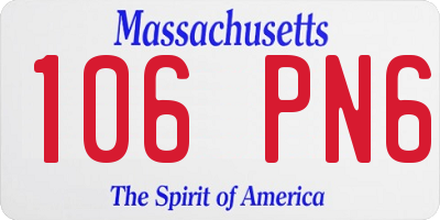 MA license plate 106PN6