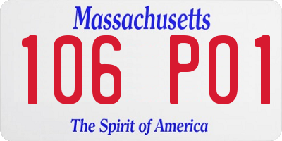 MA license plate 106PO1