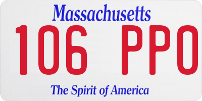 MA license plate 106PP0