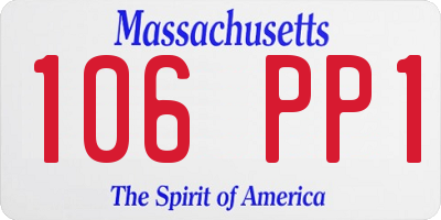 MA license plate 106PP1