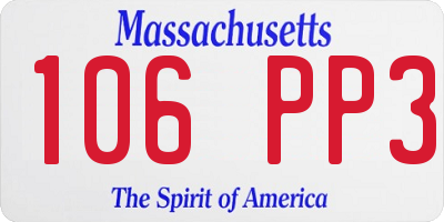 MA license plate 106PP3