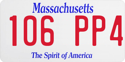 MA license plate 106PP4