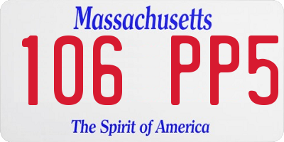 MA license plate 106PP5