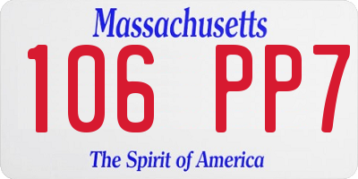 MA license plate 106PP7