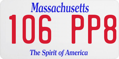 MA license plate 106PP8