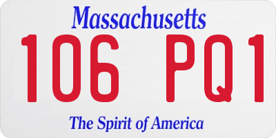 MA license plate 106PQ1