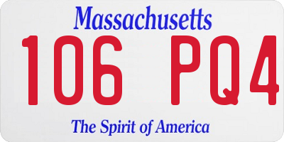 MA license plate 106PQ4