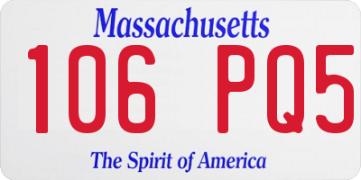 MA license plate 106PQ5