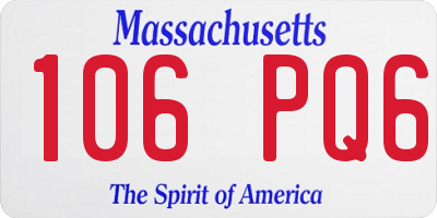 MA license plate 106PQ6