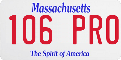 MA license plate 106PR0