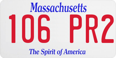 MA license plate 106PR2