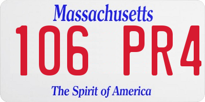 MA license plate 106PR4
