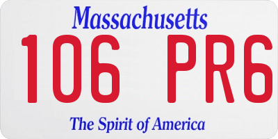 MA license plate 106PR6