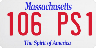MA license plate 106PS1
