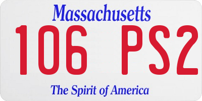 MA license plate 106PS2