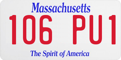 MA license plate 106PU1