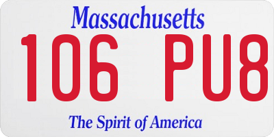 MA license plate 106PU8
