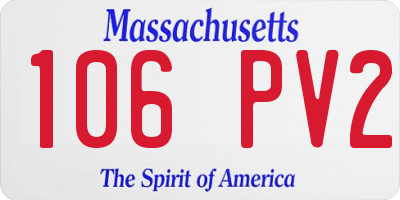 MA license plate 106PV2