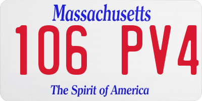 MA license plate 106PV4