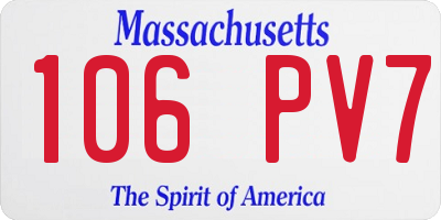 MA license plate 106PV7