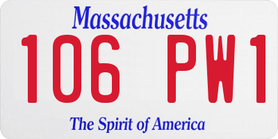 MA license plate 106PW1