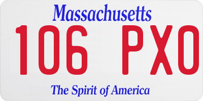MA license plate 106PX0
