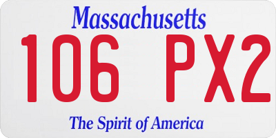 MA license plate 106PX2