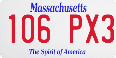 MA license plate 106PX3