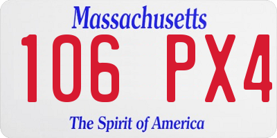 MA license plate 106PX4