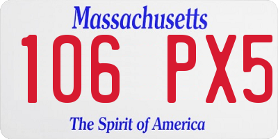 MA license plate 106PX5