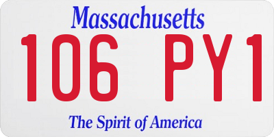 MA license plate 106PY1