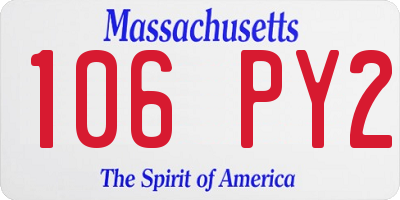 MA license plate 106PY2