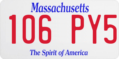 MA license plate 106PY5