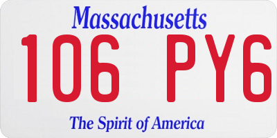 MA license plate 106PY6