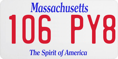MA license plate 106PY8