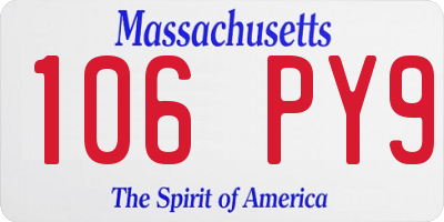 MA license plate 106PY9