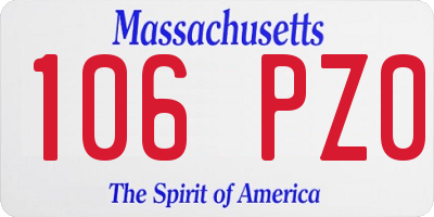 MA license plate 106PZ0